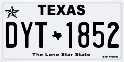 TX license plate DYT1852