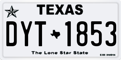 TX license plate DYT1853