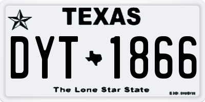 TX license plate DYT1866