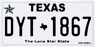 TX license plate DYT1867