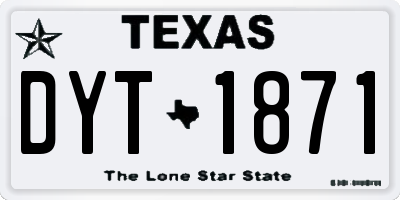 TX license plate DYT1871