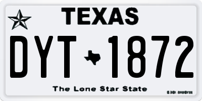 TX license plate DYT1872