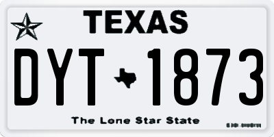 TX license plate DYT1873