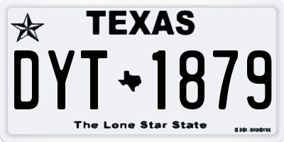 TX license plate DYT1879
