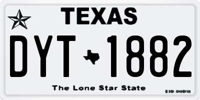 TX license plate DYT1882