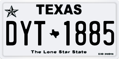 TX license plate DYT1885