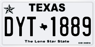 TX license plate DYT1889