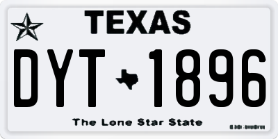 TX license plate DYT1896