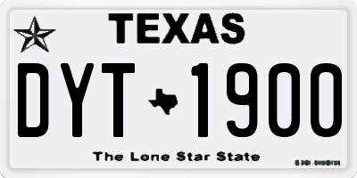 TX license plate DYT1900