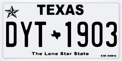 TX license plate DYT1903