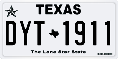 TX license plate DYT1911