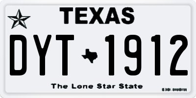 TX license plate DYT1912