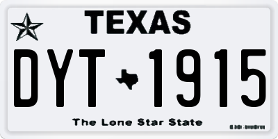 TX license plate DYT1915