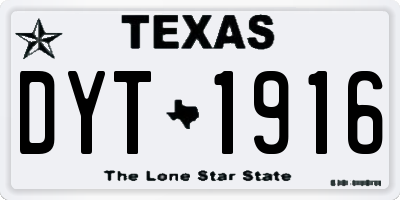 TX license plate DYT1916