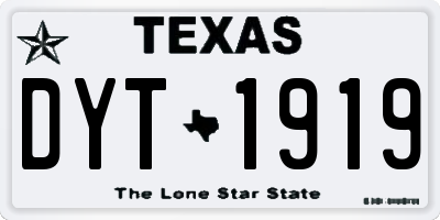 TX license plate DYT1919