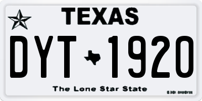 TX license plate DYT1920