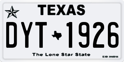 TX license plate DYT1926