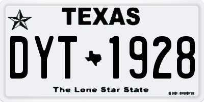TX license plate DYT1928