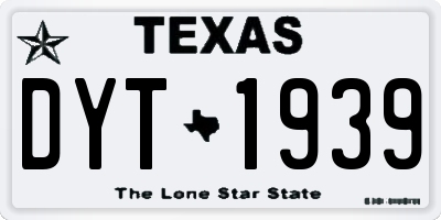 TX license plate DYT1939