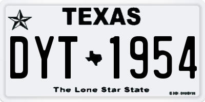TX license plate DYT1954