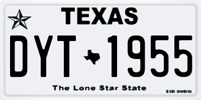TX license plate DYT1955