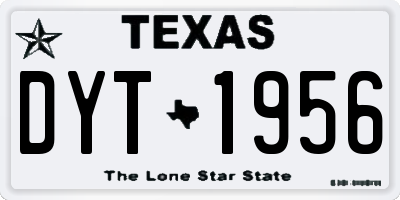 TX license plate DYT1956