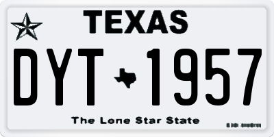 TX license plate DYT1957