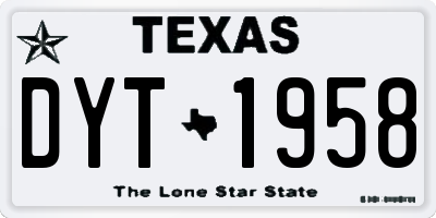 TX license plate DYT1958