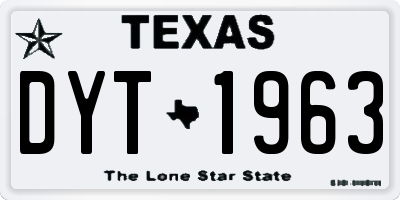 TX license plate DYT1963