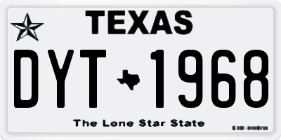 TX license plate DYT1968