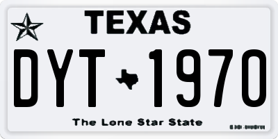 TX license plate DYT1970