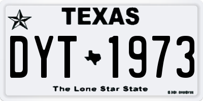 TX license plate DYT1973