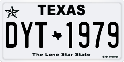 TX license plate DYT1979