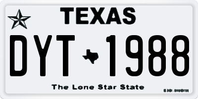 TX license plate DYT1988