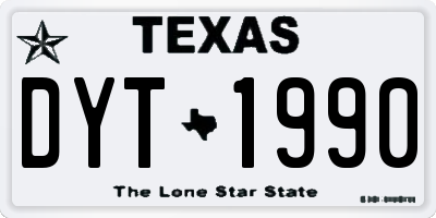TX license plate DYT1990