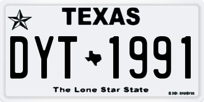 TX license plate DYT1991