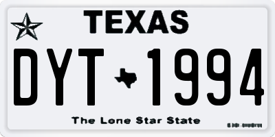 TX license plate DYT1994