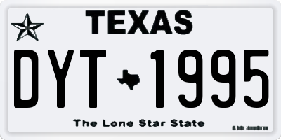 TX license plate DYT1995