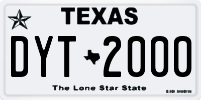 TX license plate DYT2000