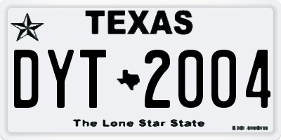 TX license plate DYT2004
