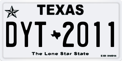 TX license plate DYT2011
