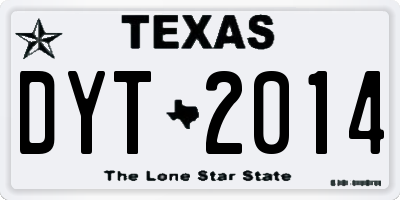 TX license plate DYT2014