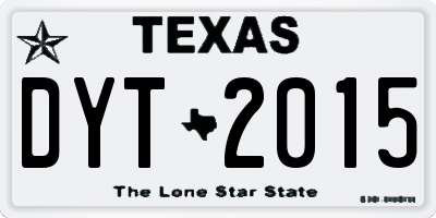 TX license plate DYT2015