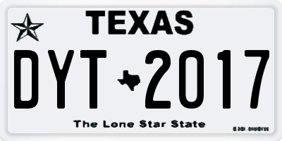 TX license plate DYT2017