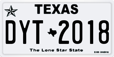 TX license plate DYT2018