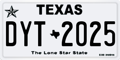 TX license plate DYT2025