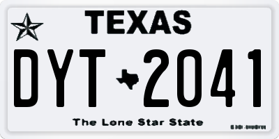 TX license plate DYT2041
