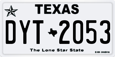 TX license plate DYT2053