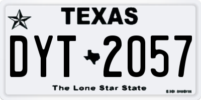 TX license plate DYT2057