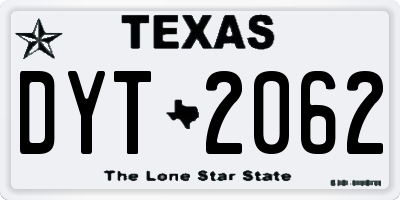 TX license plate DYT2062